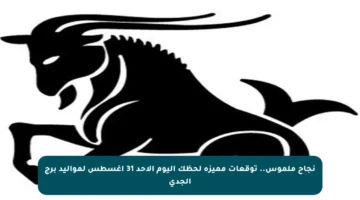 ‏نجاح ملموس.. توقعات مميزة لحظك اليوم الأحد 31 أغسطس لمواليد برج الجدي